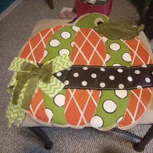 canvas padded hanging pumpkin Fall decoration